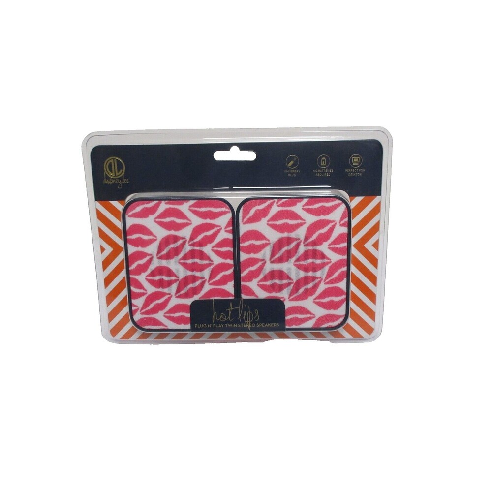 Hot Lips Plug N'Play (Pink)Twin Stereo Speakers NEW